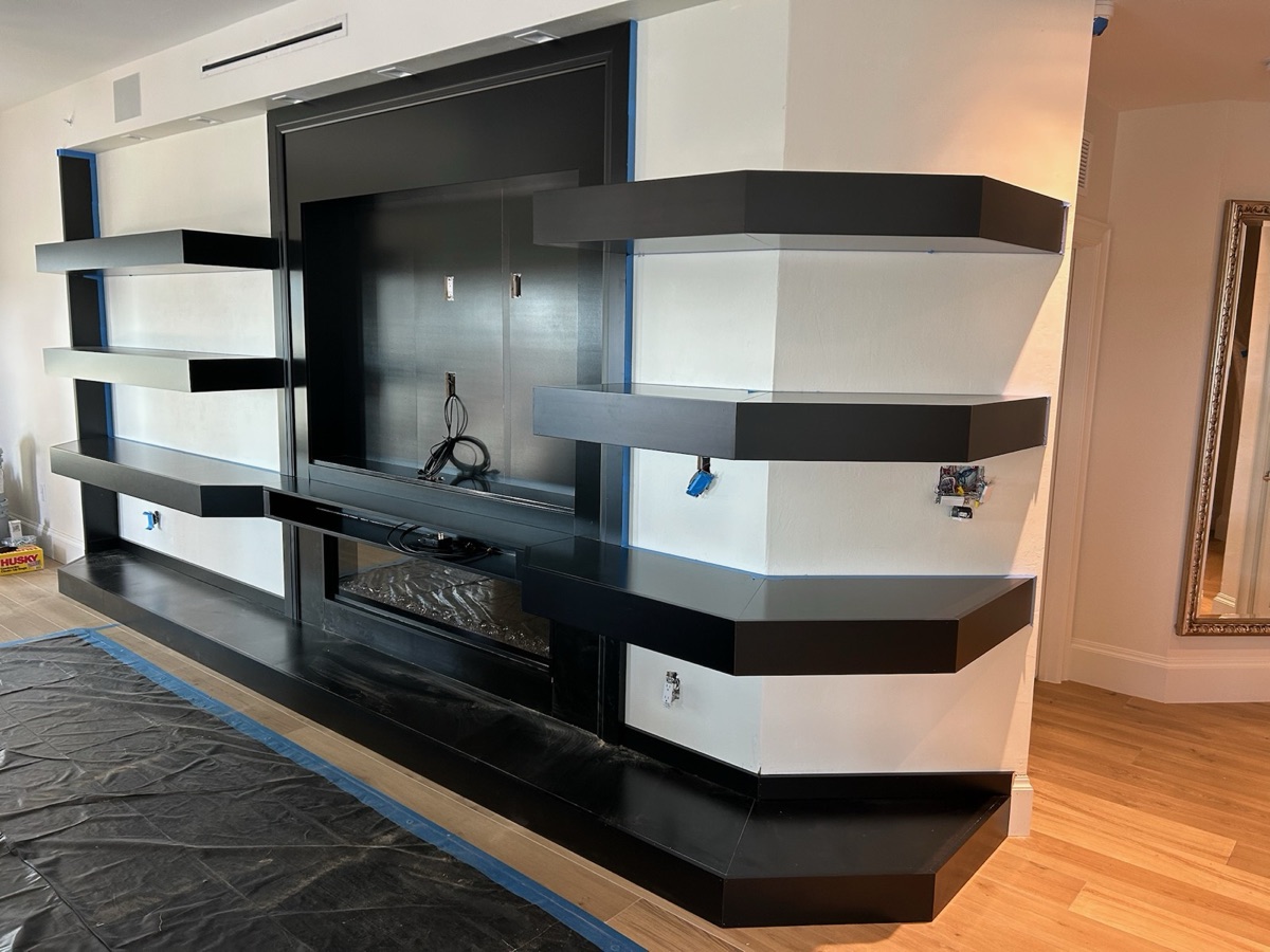 Completed custom entertainment center