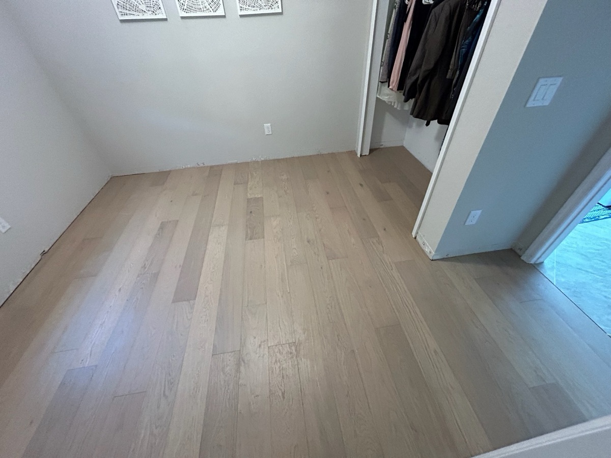 Engineered white oak hardwood flooring