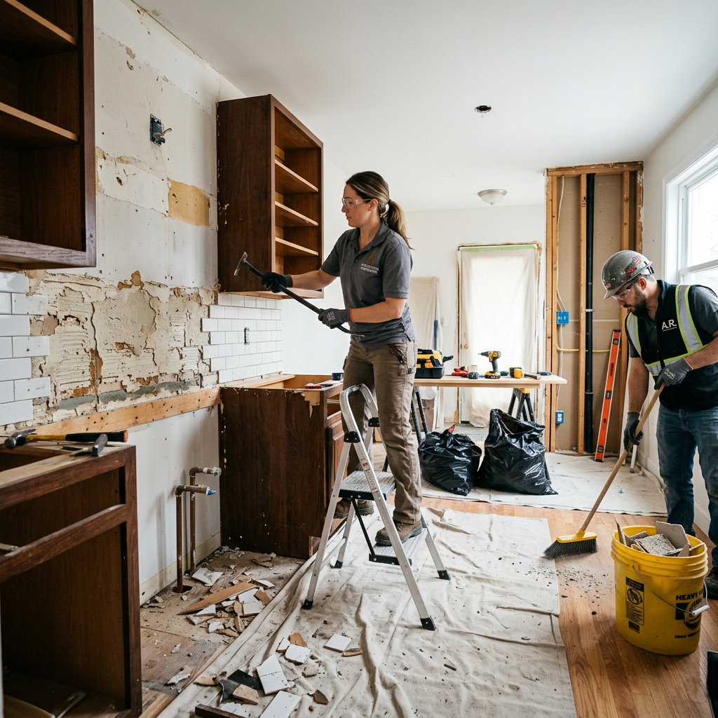 Interior demolition and renovation preparation work